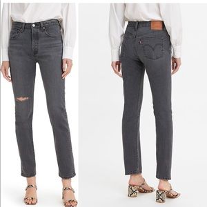 Levi’s 501 ripped knee skinny fit jean.